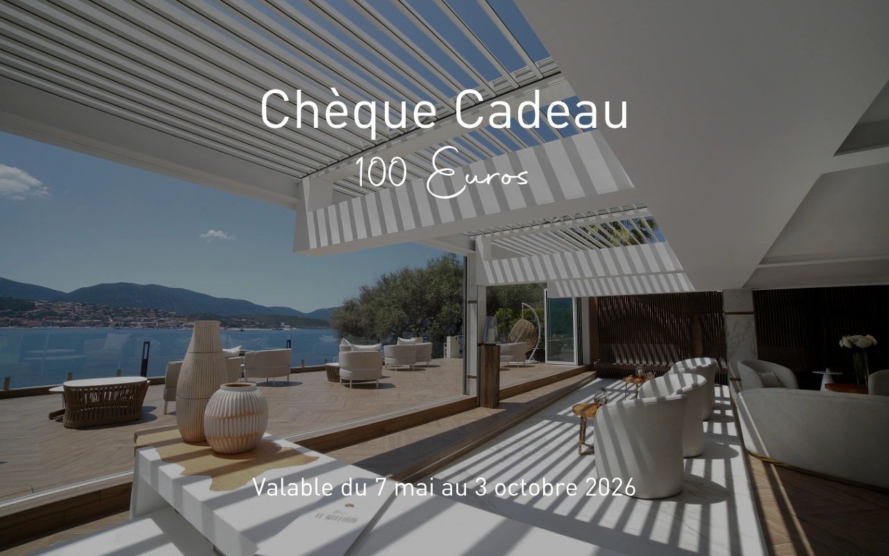 Chèque cadeau 100 euros pour villa luxe avec terrasse vue mer Méditerranée valable mai 2026